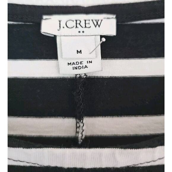 J. Crew ~Woman Size M~ Black/White Striped Knit Bell Sleeve Shift Dress Casual. - Picture 7 of 9